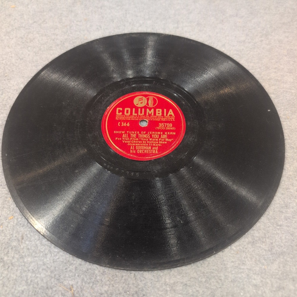 Al Goodman Orchestra Show Tunes of Jerome Kern All The Things You Are‎ 78 RPM - Picture 4 of 4